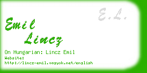 emil lincz business card